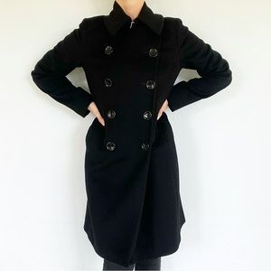 KORS Michael Kors black wool double breasted pea coat size 6